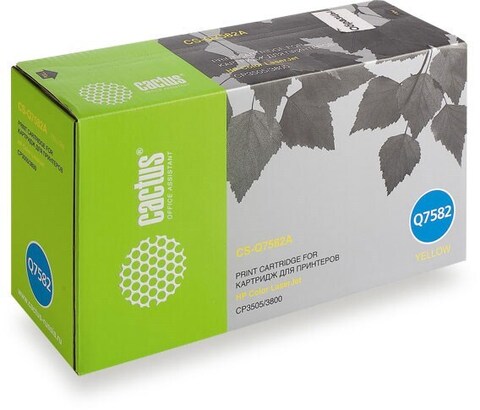 Картридж лазерный Cactus CS-Q7582A Q7582A желтый (6000стр.) для HP LJ CP3505/3800