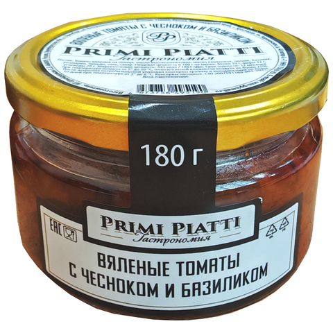 Томаты вяленые с базиликом и чесноком PRIMI PIATTI 180 г