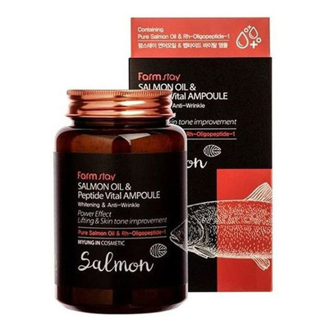 FarmStay All-In-One Salmon Oil & Peptide Vital Ampoule - Сыворотка многофункциональная с маслом лосося и пептидами