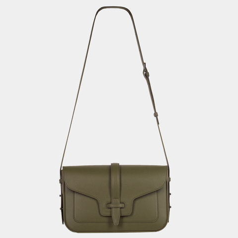 Сумка Universel с двумя плечевыми ремнями из кожи теленка, цвета оливы