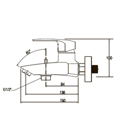 Комплект для ванной Kaiser Guss 6800К (68011+68022+стойка R1100) схема