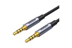 Кабель  UGREEN AV183 (10648) 3.5mm Male to Male 4-Pole Microphone Audio Cable, 1м, черный