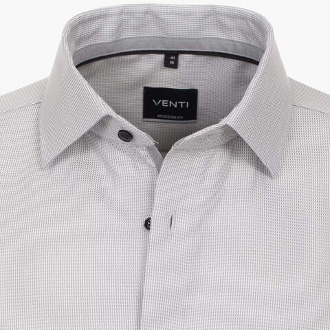 Сорочка мужская Venti Modern Fit 634079600-700 серая из фактурной ткани, короткий рукав