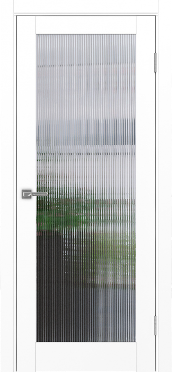 Дверь межкомнатная Оптима Порте Турин 501.2, цвет белый снежный, экошпон, стекло мору