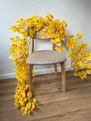 Береза - лиана, гирлянда, ампельное растение, осенний декор, оранжевая, длина 2 метра,более 380 листочков, 1 шт.