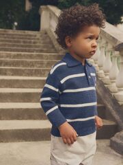 Поло с длинным рукавом для мальчика Next 949-247, Темно-синий