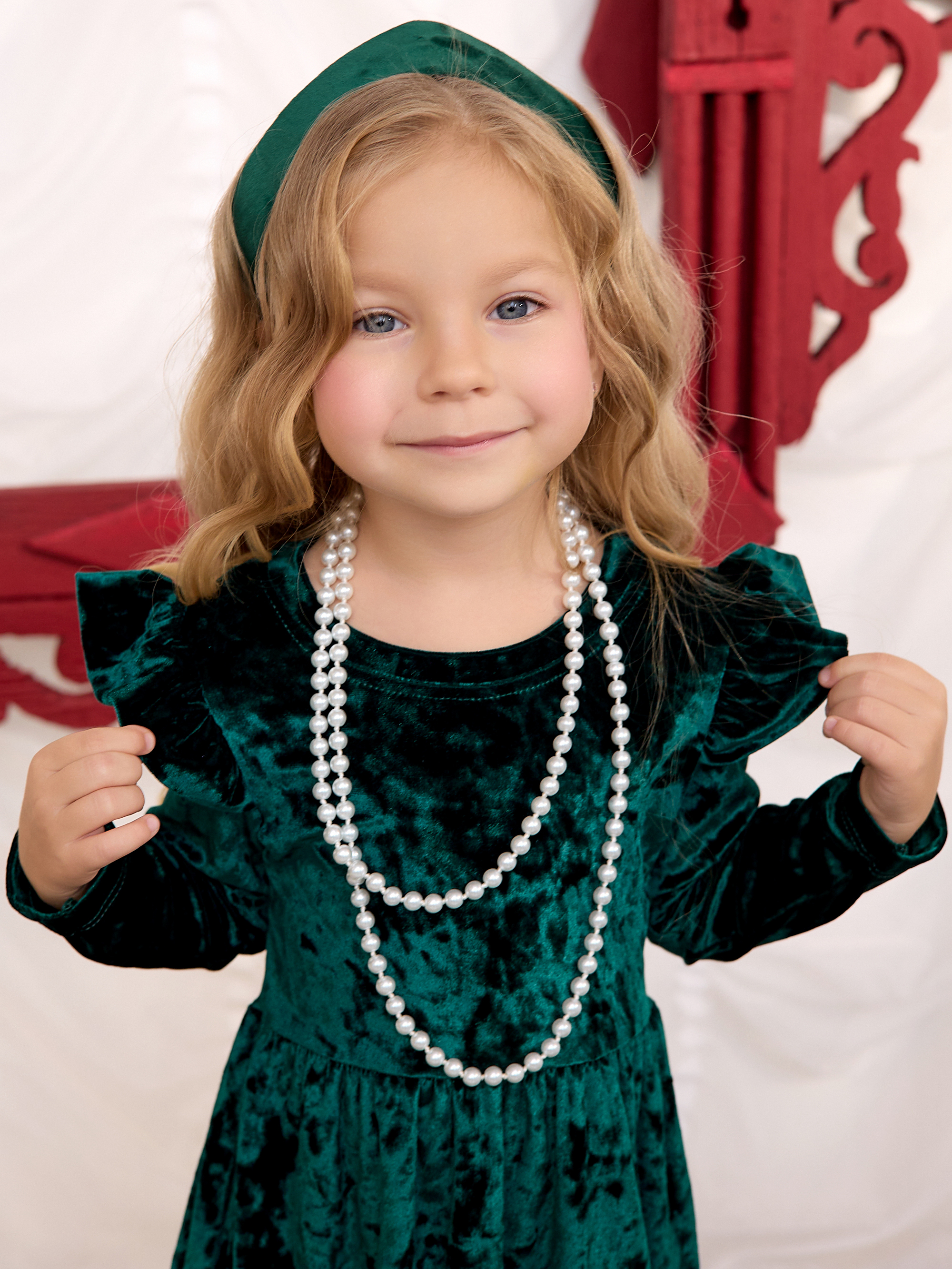 Платье Фея бархат изумруд