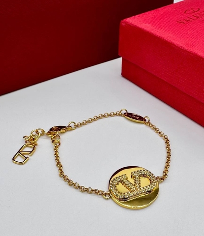 Браслет VALENTINO с круглой подвеской из латуни в позолоте, lux