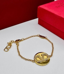 Браслет VALENTINO с круглой подвеской из латуни в позолоте, lux