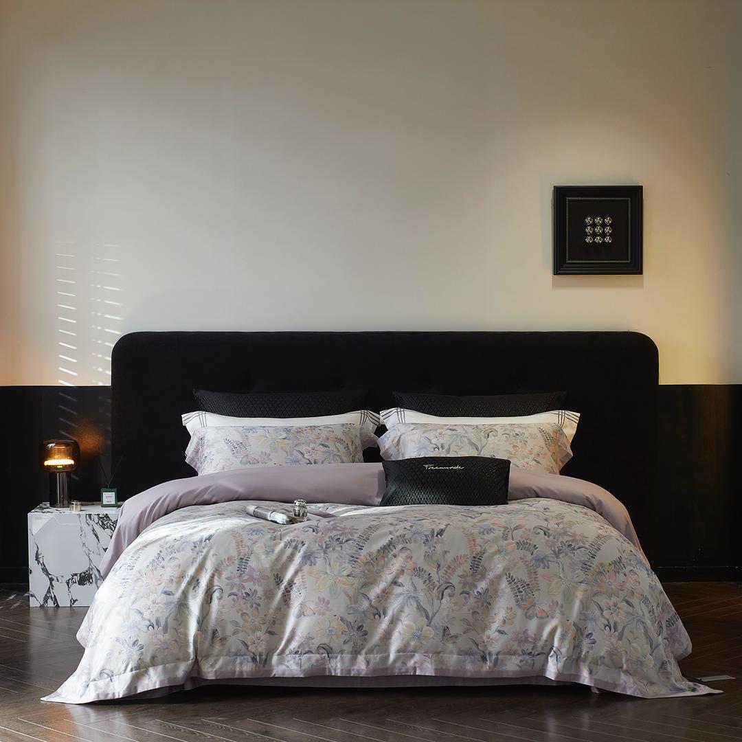 FREEMONDE комплект двуспальный Египетский хлопок Сиреневые цветы