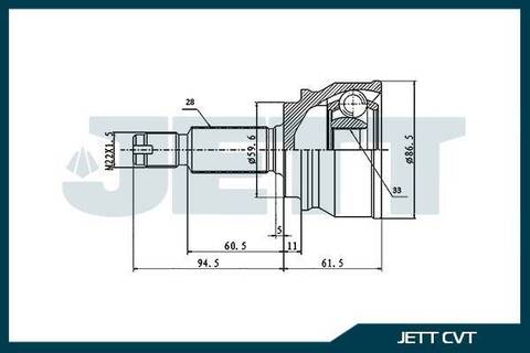 ШРУС внешний JETT V41-9118