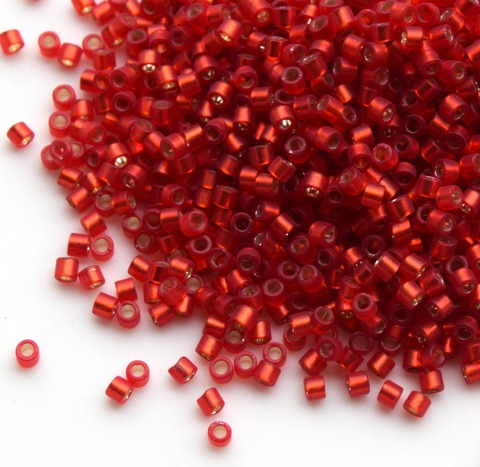 DBM-0683 Бисер цилиндрический Миюки делика 10/0 /Miyuki delica 10/0 Silver Lined Dark Ruby Half Matted Dyed