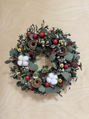 Интерьерный новогодний/рождественский венок с новогодним декором