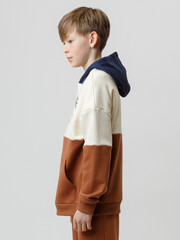 джемпер  для мальчика  КР 302214/теплое молоко,ореховый к622