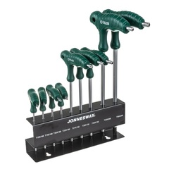 Jonnesway H10MT09S Набор ключей торцевых TORX® с рукояткой с центрированным штифтом Т10-Т50, 9 предметов 48069