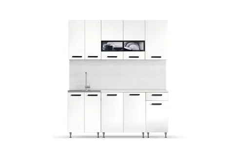 Кухня Рио 1,8м (490) (Белый глянец, Белый (Антарес))