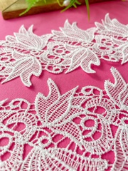 Кружево широкое, белое ажурное, для рукоделия, ширина 9 см, длина 2,2 м