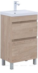 Aquanet 345795 Тумба с раковиной Нота new 50 напольная 2 ящ. цв.дуб светлый (345795) фото