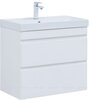 Aquanet 348181 Тумба с раковиной Слим 80 2 ящ. цв.белый сатин (348181)