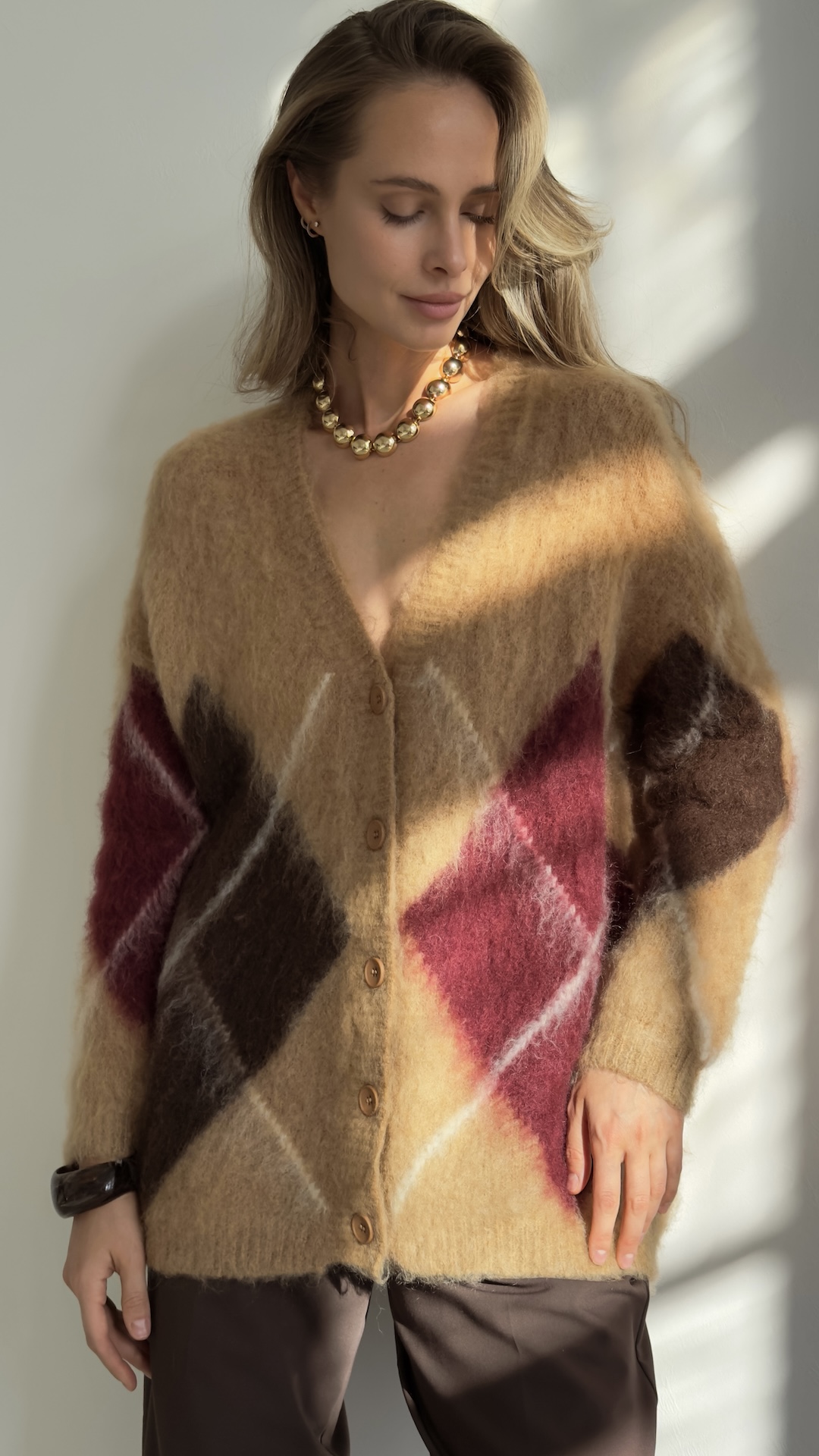 Кардиган с большими ромбами ПРЕМИУМ КАЧЕСТВА