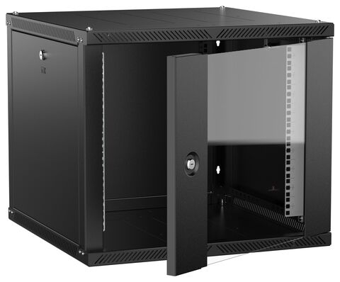 ITK LINEA W Шкаф 9U 600х600мм дверь стекло черный 2.0
