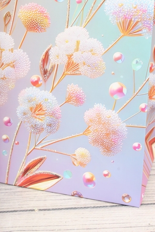 Пакет подарочный M вертикальный, Цветы прелесть, 26*32*12 см (Д*В*Ш), 1 шт.