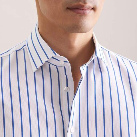 Сорочка мужская Seidensticker Slim Fit 01.849889-15 в синюю полоску