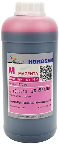 Чернила водные DCTec magenta 1000 мл для плоттеров HP DJ 500, 800, K550, K8400. Серия 197230