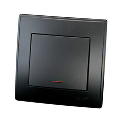 LESYA 705 4242 111 Выключатель с подсветкой. черн. бархат матовый вставкой (10шт)120шт