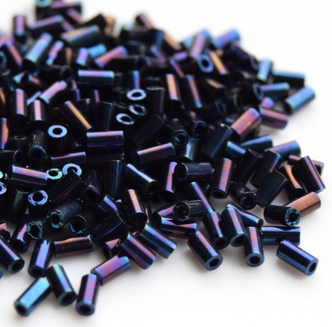 Стеклярус Тохо 3 мм 0082 синий ирис/ Toho bugles 3mm