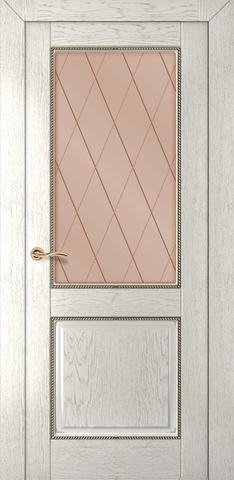 Дверь Румакс Гранд ДО, стекло сатинат бронза гравировка, цвет капучино, остекленная