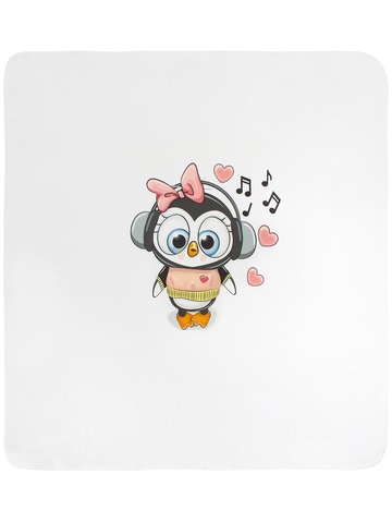 Трикотажный плед для девочки "Пингвиночка"