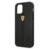 Карбоновый чехол Ferrari Carbon PU для iPhone 12 Pro Max (Черный)