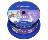 Оптический диск Verbatim DVD+R 4.7GB 16X AZO Wide Inkjet Printable No ID Brand, Spindle, 50 шт