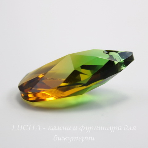 6106 Подвеска Сваровски Капля Fern Green/Topaz Blend (22 мм)