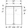 Зеркальный шкаф Geberit Option Basic с подсветкой, две двери: B=60см, H=67.5см, T=14см, Тип штекера=CEE 7/16, белый / лакированный матовый, с зеркальным покрытием внутри и снаружи