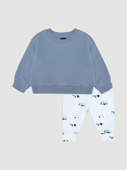 Комплект Mjölk Свитшот Пыльный синий/Штанишки Кемпинг