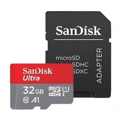 Карта памяти SanDisk Ultra microSDHC Class 10 UHS Class 1 A1 100MB/s 32Gb + SD adapter (SDSQUAR-032G-GN6MA)
