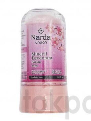 Кристаллический дезодорант с сакурой Narda Mineral Deodorant, 80 гр