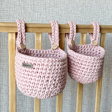 Набор корзинок для кроватки "Пудра"