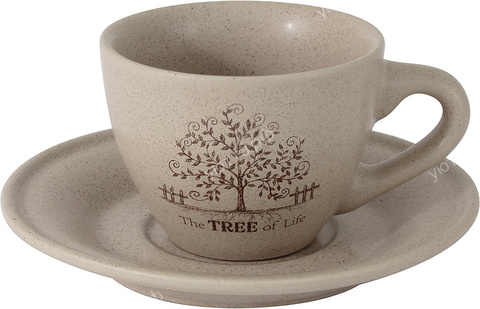 Чашка с блюдцем Terracotta Дерево жизни, 0,2 л - 1