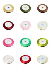 Лента атласная 1,2 см 32.9 метров (цвет в ассортименте)