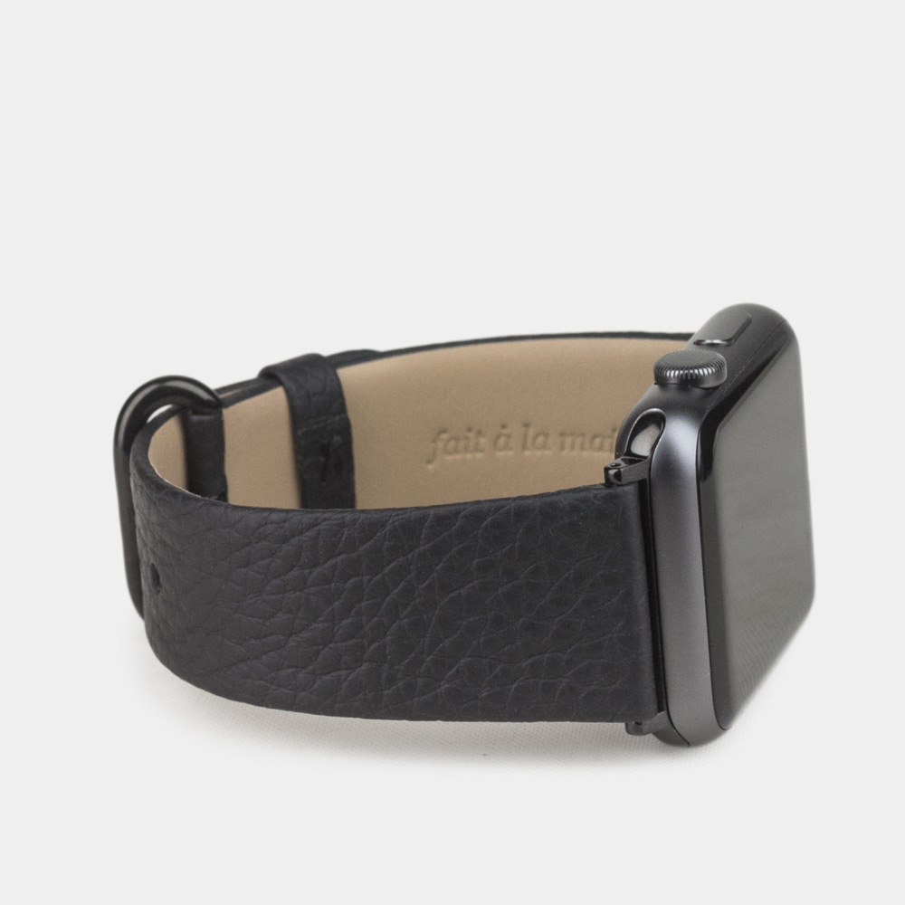 black calfskin strap Apple watch 44, 45 & 49mm by Marcel Robert