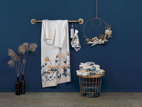 Полотенце 100x150 Feiler Wildblumen Stilllife серое