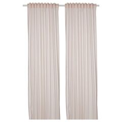 Комплект штор IKEA BYMOTT (БЮМОТТ), Кремовый в полоску, 120х250 см, 2 шт