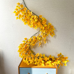 Береза - лиана, гирлянда, ампельное растение, осенний декор, оранжевая, длина 2 метра,более 380 листочков, 1 шт.