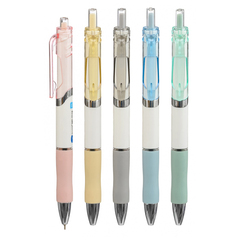 Набор синих автоматических шариковых ручек с верхней кнопкой, 5 шт, MC-Basir, авторучки синего цвета, цветной корпус серия Premium, ширина наконечника 0,7 мм