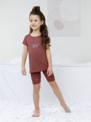 пижама  для девочки  К 1647/шоколадный десерт,сердечки