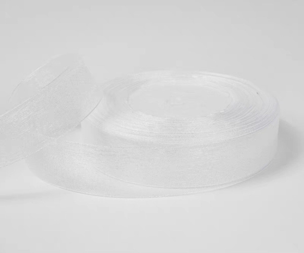 Лента органза (2,5см*45,70м), Белый