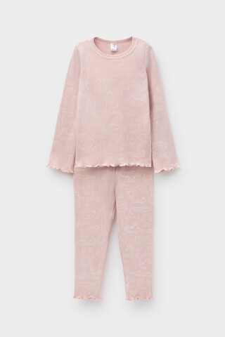 пижама  для девочки  К 1601/24/зоопарк на дымчатой розе